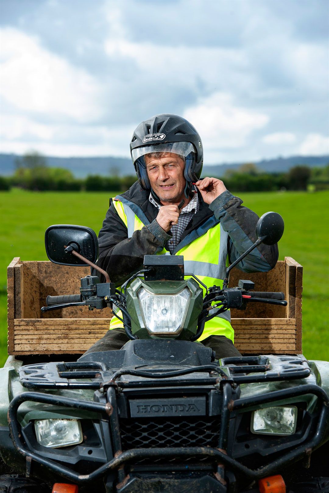 Hi-vis and helmet wearing